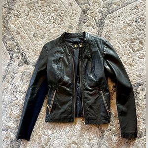 Like new Ivanka Trump black/gold faux leather jacket